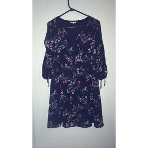 Dark Blue Floral Dress